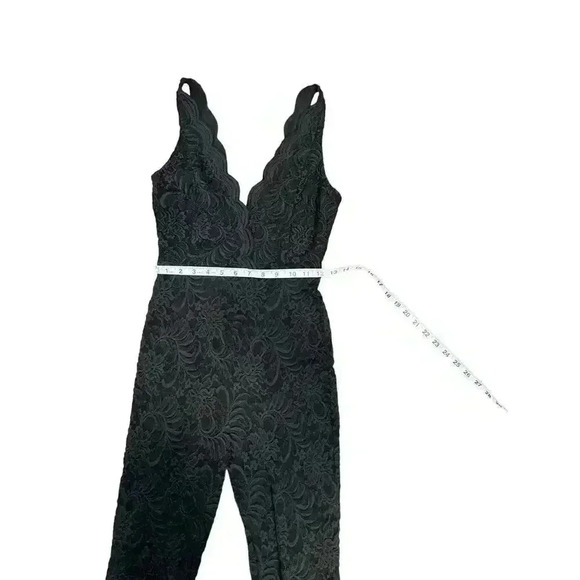 Bebe LACE V-Neck JUMPSUIT BLACK SIZE XS - Picture 7 of 16